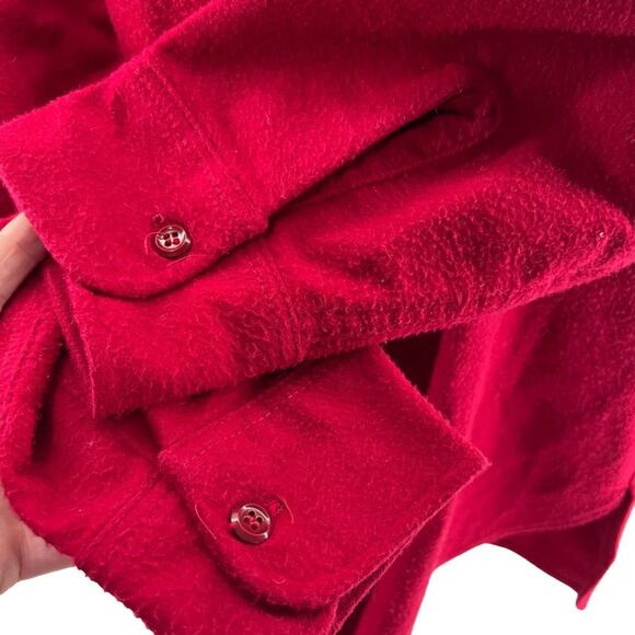 Woolrich Mens Button Close Red Embroidered Ducks Mallards Jacket Shacket Medium - Picture 3 of 5